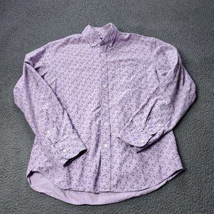 J. Crew Flex Button Shirt Long Sleeve Purple Mens Size L Large